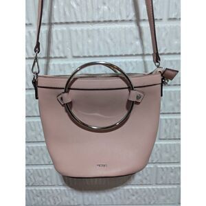 BCBG Women's Pink Solid Chrome Bangle Handles & Shoulder Strap Bag
